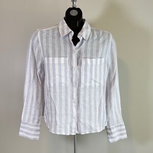 Mauve/white Striped Blouse